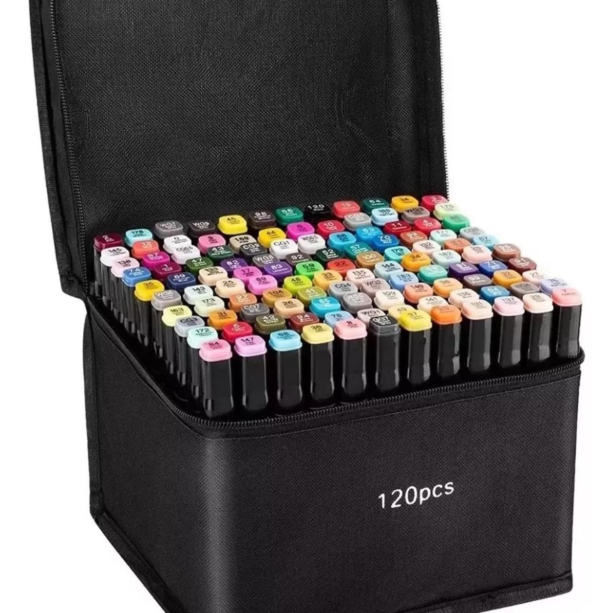 GENERICO - 120 Marcadores Plumones Doble Punta Touch Youch + Estuche