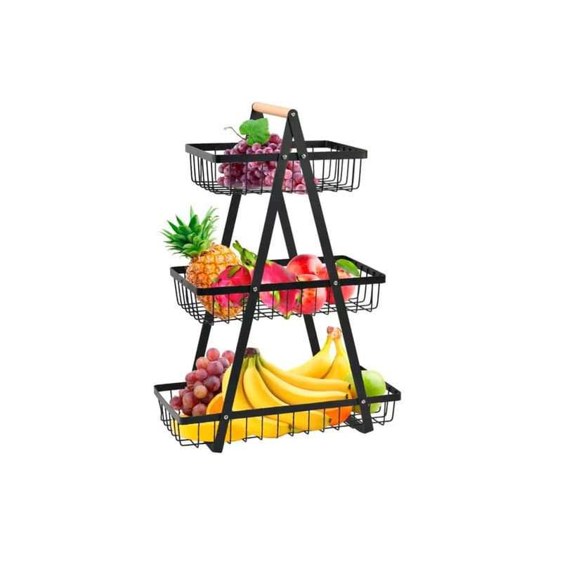 GENERICO - Frutero 3 Niveles Cesta Moderna Decoracion Cocina Rondon Color Varios