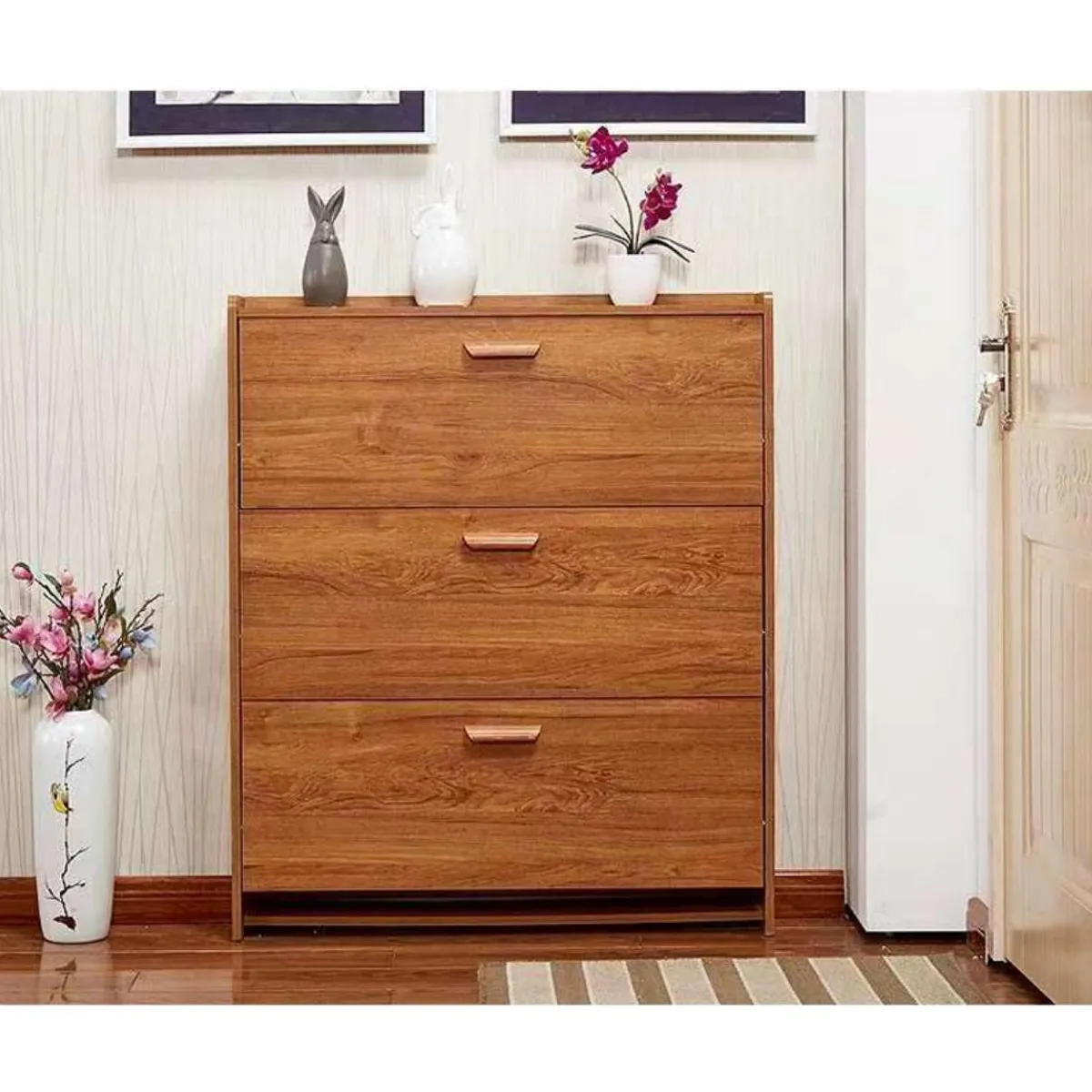 ACTUAL - Zapatero 3 Puertas Organizador de Calzado Estilo Moderno 107x65x24