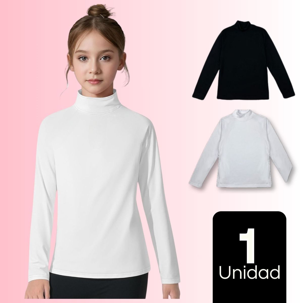 UTILISIMO - Pack 1 Camiseta Polera Niña Beatle De Primera Capa Algodón