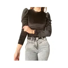 ME MATO TIENDA - Body manga princesa mujer Negro