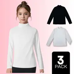 UTILISIMO - Pack 3 Camisetas Polera Niña Beatle De Primera Capa Algodón