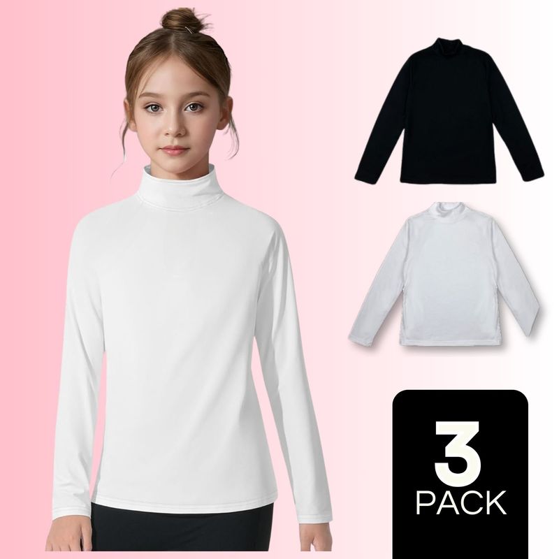 UTILISIMO - Pack 3 Camisetas Polera Niña Beatle De Primera Capa Algodón