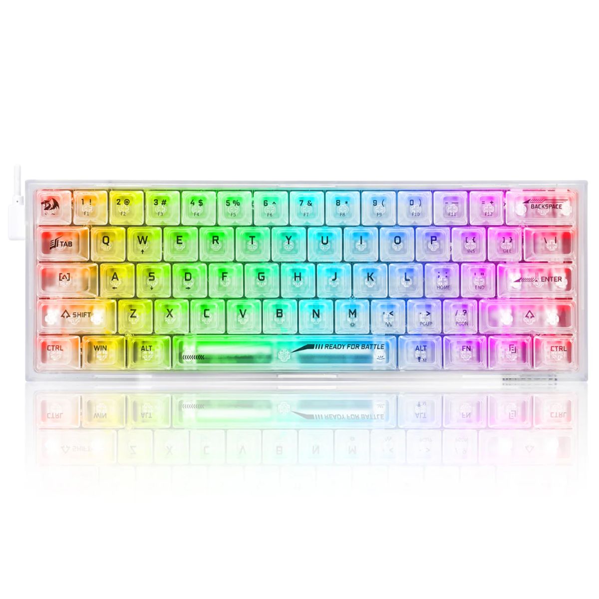 REDRAGON - Teclado Gamer - Redragon Fizz K617-RGB - 60% - White