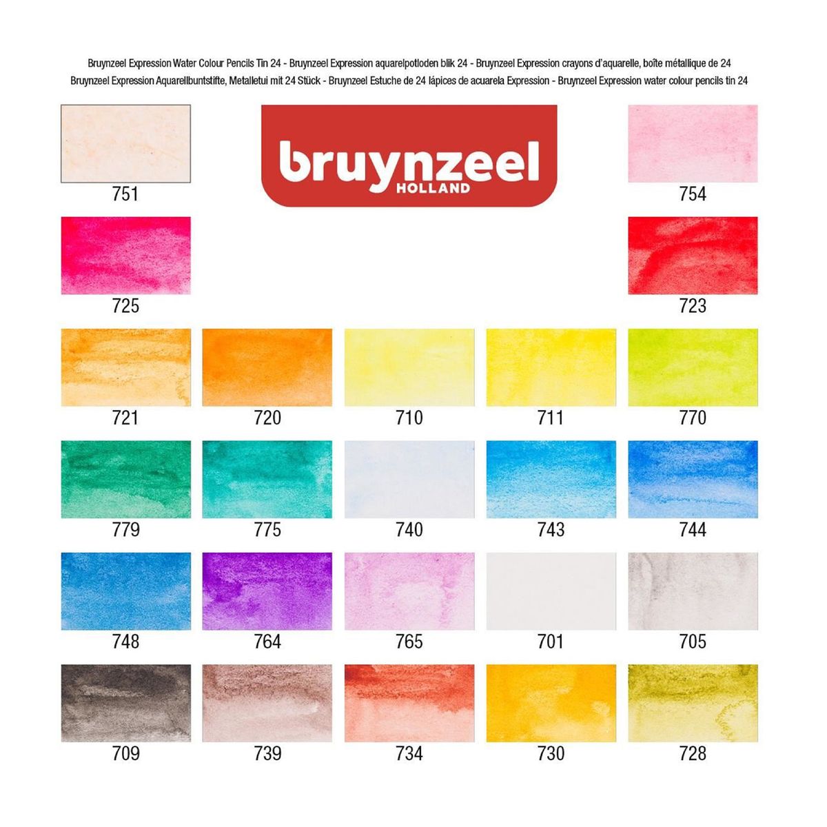BRUYNZEEL - Lápices Acuarelables Bruynzeel + Pincel (24 Colores)