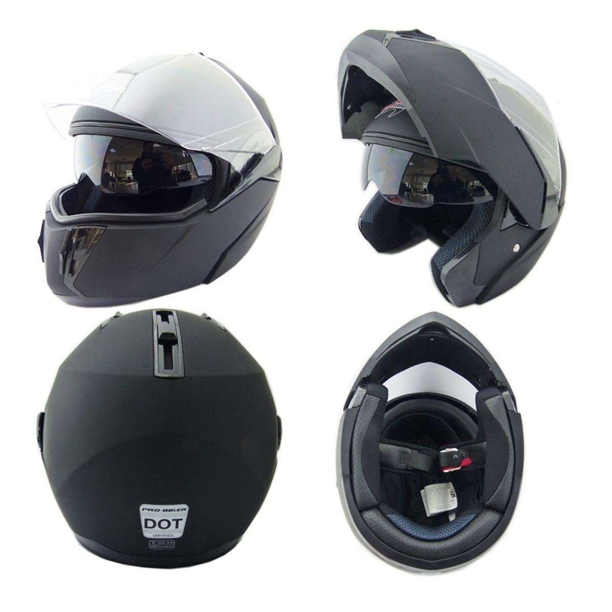 PROBIKER - Casco para moto abatible con doble visor