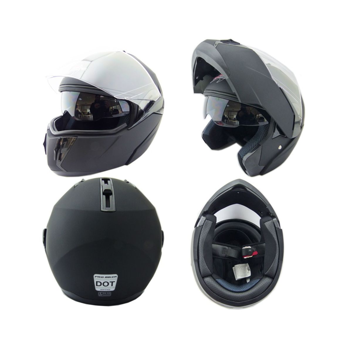 PROBIKER - Casco para moto abatible con doble visor