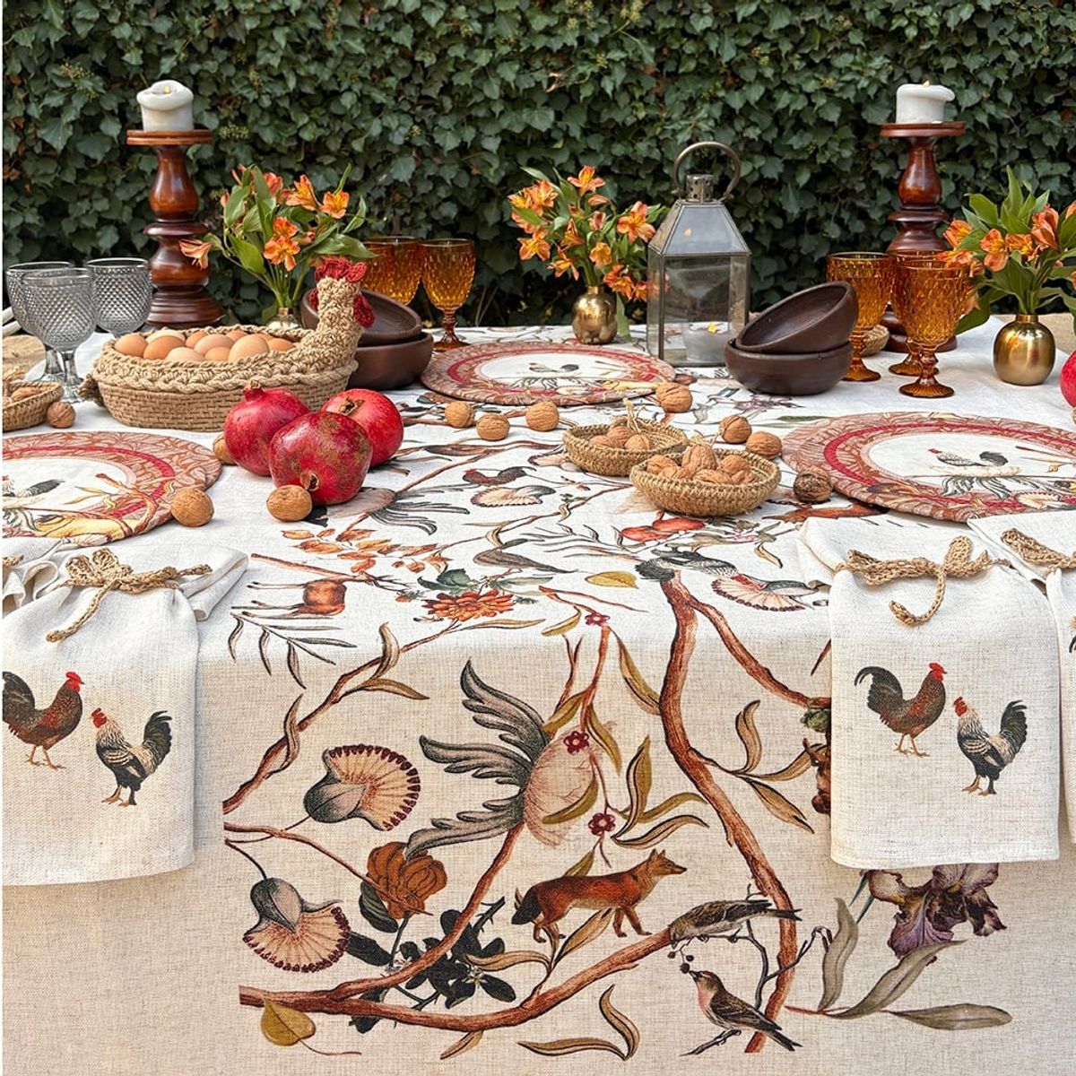 TUYO PRINT - Mantel Ranco - 180 x 250 cm -  Lino Poliester - Tuyo Print