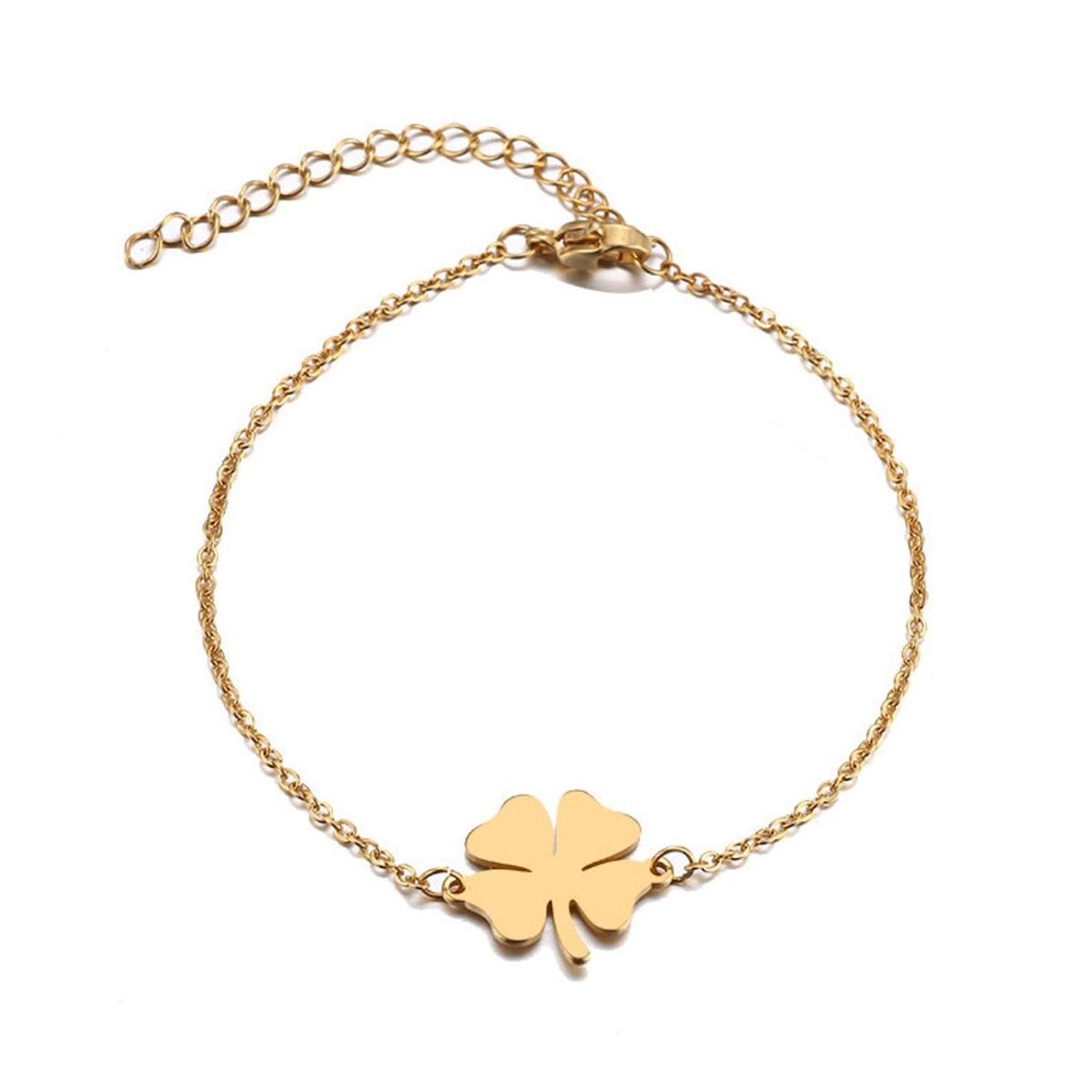 TODOJOYAS - Pulsera Trebol de La Suerte Dorada Acero