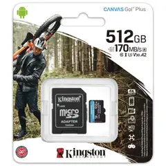 KINGSTON - Memoria MicroSD 512 GB Canvas Go! Plus Uhs-i A2 V30 U3 C10