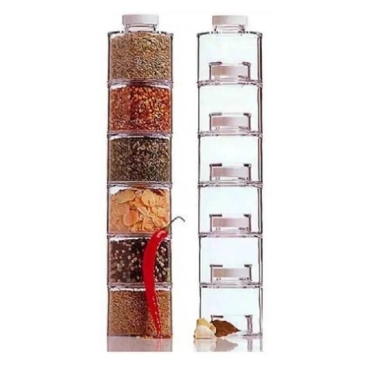 GENERICO - Especiero Torre 6 Frascos Para Cocina Organizador Especias