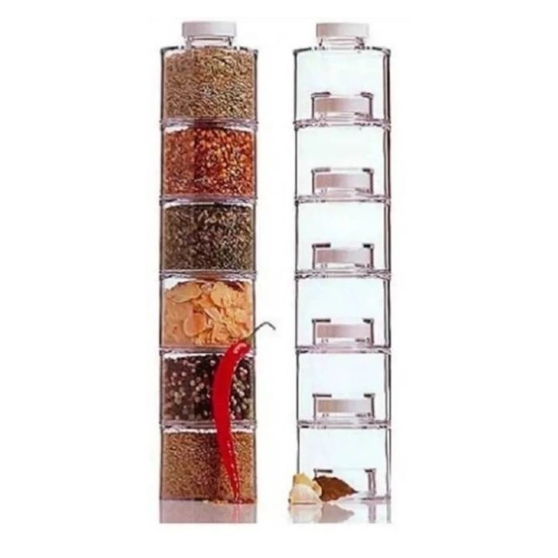 GENERICO - Especiero Torre 6 Frascos Para Cocina Organizador Especias