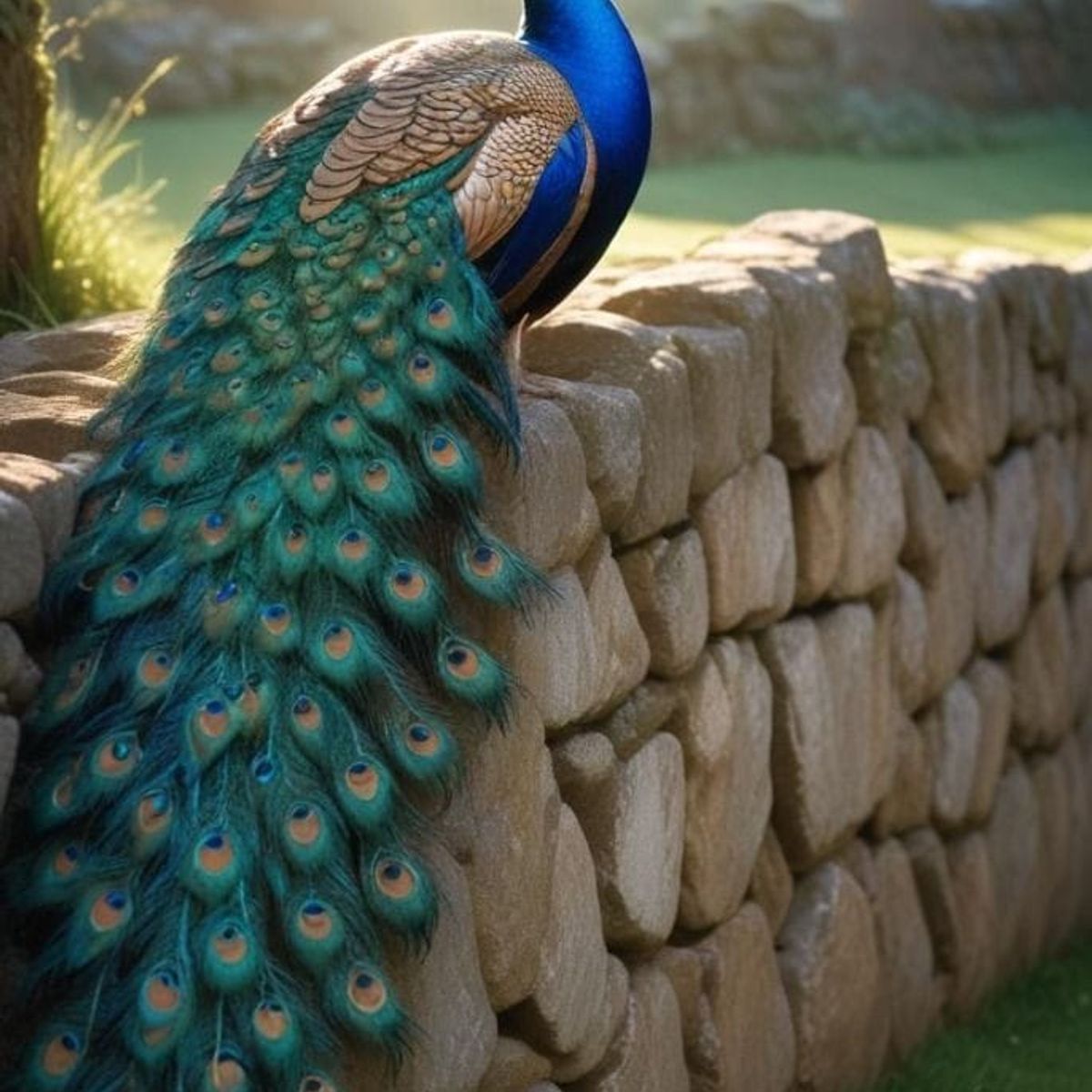 LOS REGALONES - Cuadro Canvas Imagen Pavo real en lienzo 85x55 cm