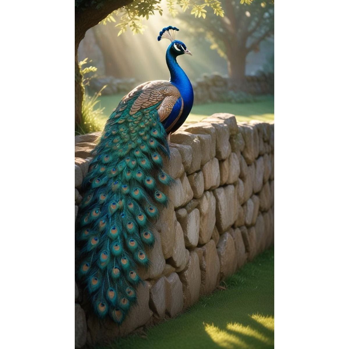 LOS REGALONES - Cuadro Canvas Imagen Pavo real en lienzo 85x55 cm