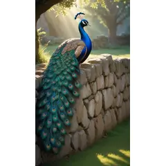 LOS REGALONES - Cuadro Canvas Imagen Pavo real en lienzo 85x55 cm