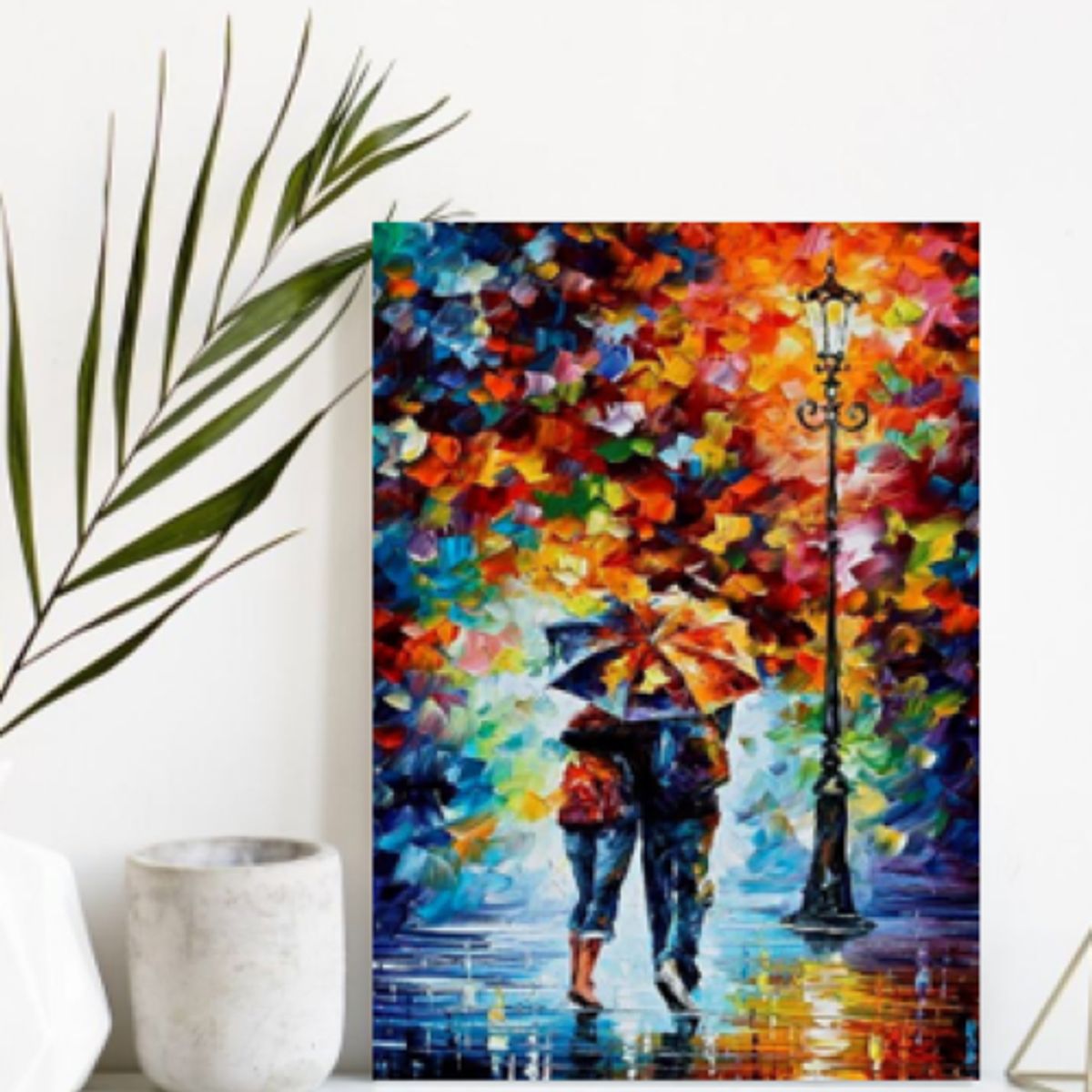 LOS REGALONES - Cuadro Canvas Imagen Lluvia colorida en lienzo 85x55 cm