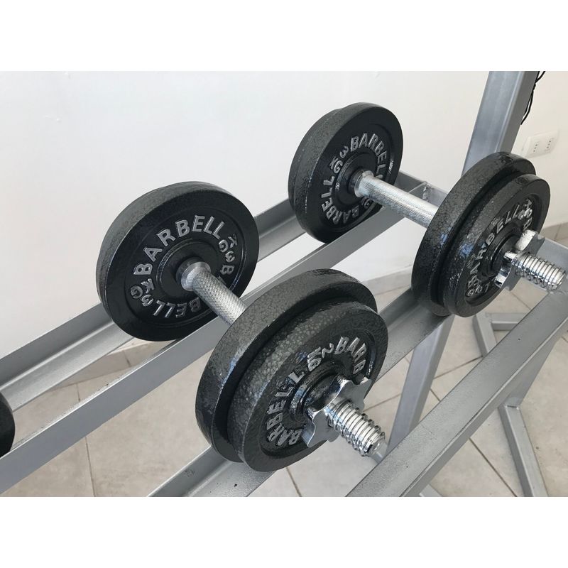 BARBELL - 2 Barras Mancuerna + 20 kg en discos barbell