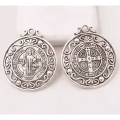 GENERICO - Collar plata San Benito calado y medalla