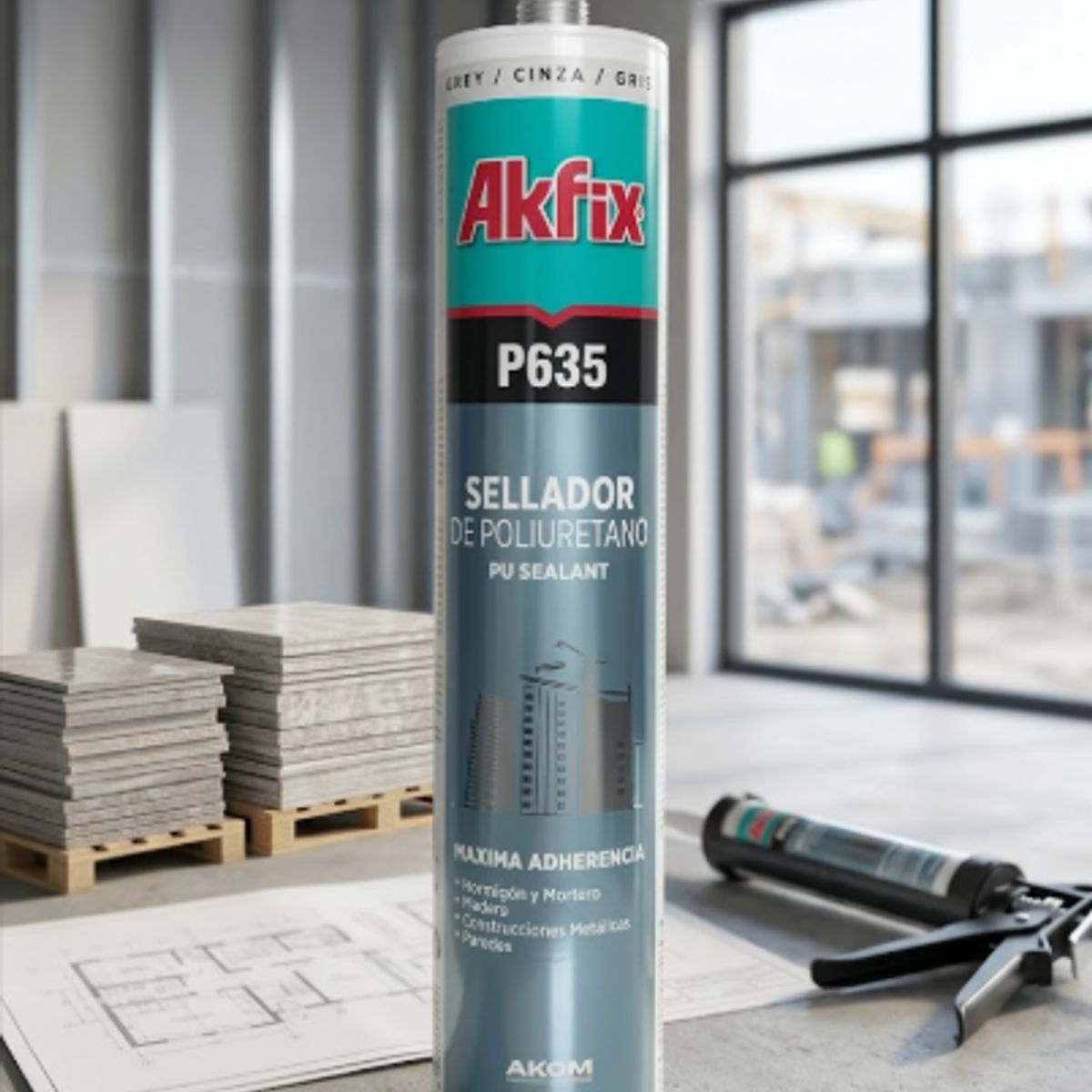 AKFIX - Sellador de Poliuretano Negro 310 Ml. P635 Akfix