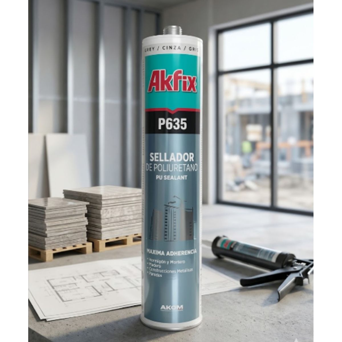 AKFIX - Sellador de Poliuretano Negro 310 Ml. P635 Akfix