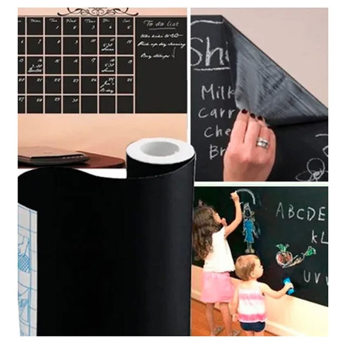 MOVI - Pizarra adhesiva negra con tiza