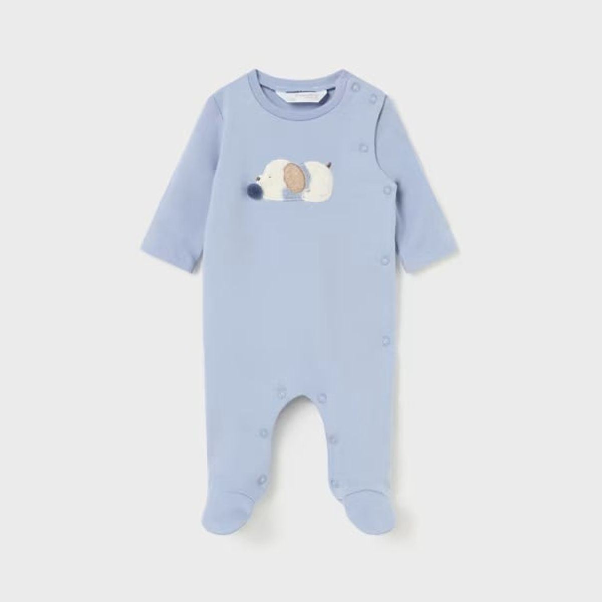 MAYORAL - Enteritos Azul cielo  tipo peleles tundosados recién nacido