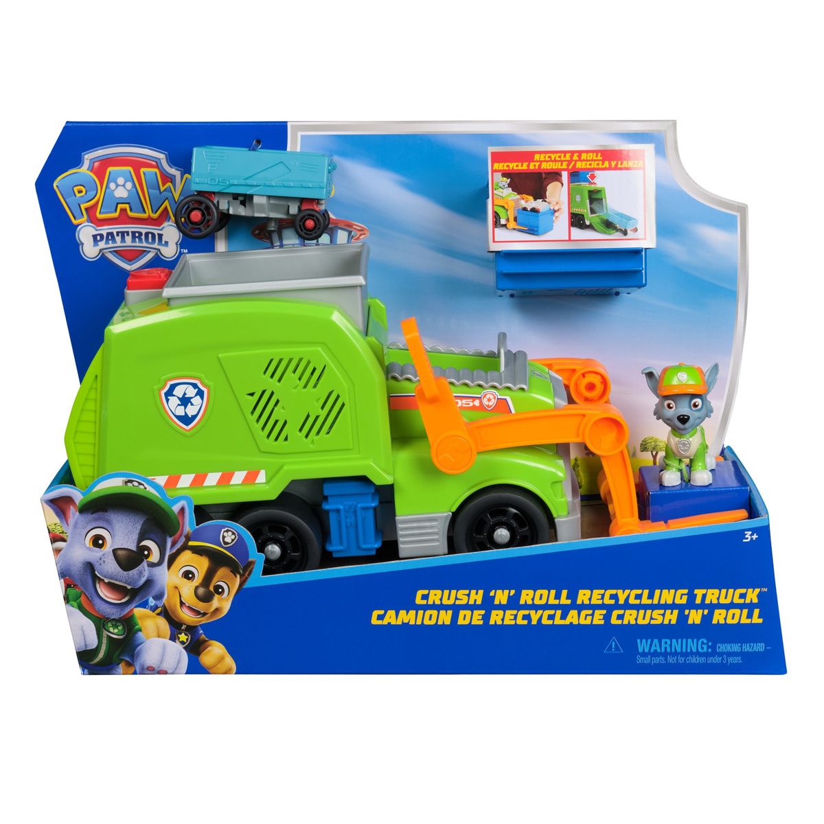 PAW PATROL - Camión De Reciclaje Con Figura De Rocky Paw Patrol