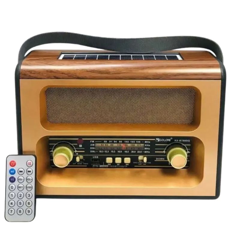 GENERICO - Radio Parlante Solar Portátil Vintage Retro con Control