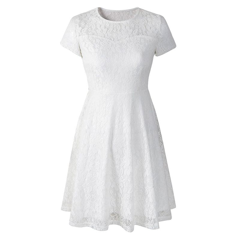 EDWINAYY - Vestidos De Encaje Fiesta Graduación Boda Matrimonio Civil