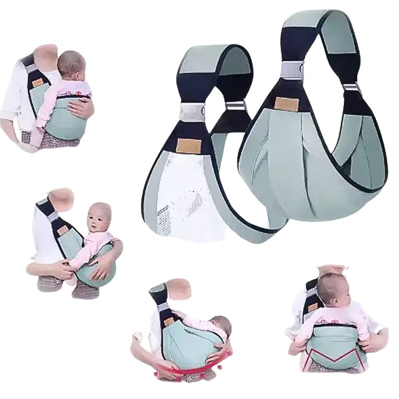 GENERICO - Porta Bebe Ergonómico Canguro Fular Ajustable Verde Niño