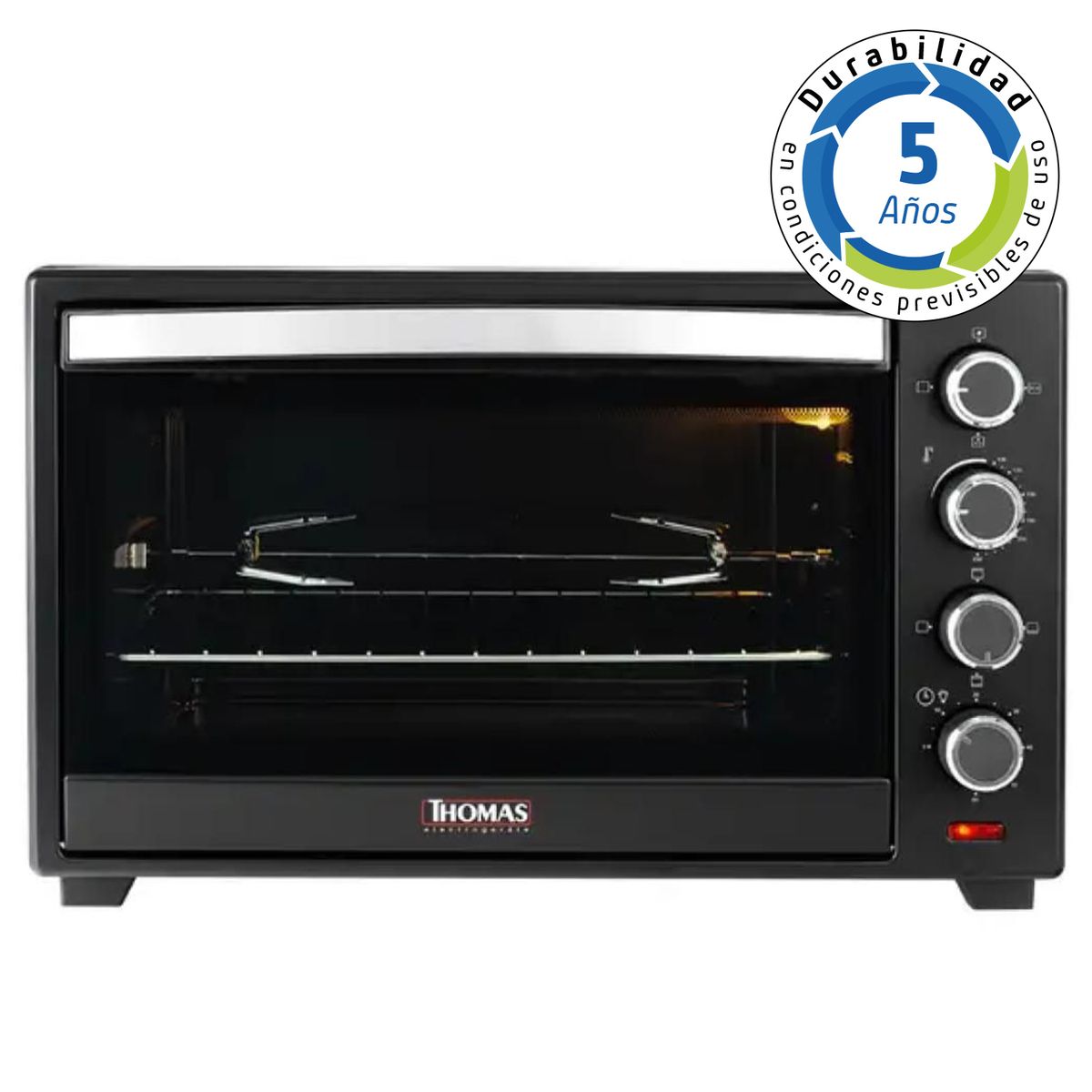 THOMAS - Horno Electrico 38L 1600W 250°C Grill Conveccion Spiedo TH-38N Thomas