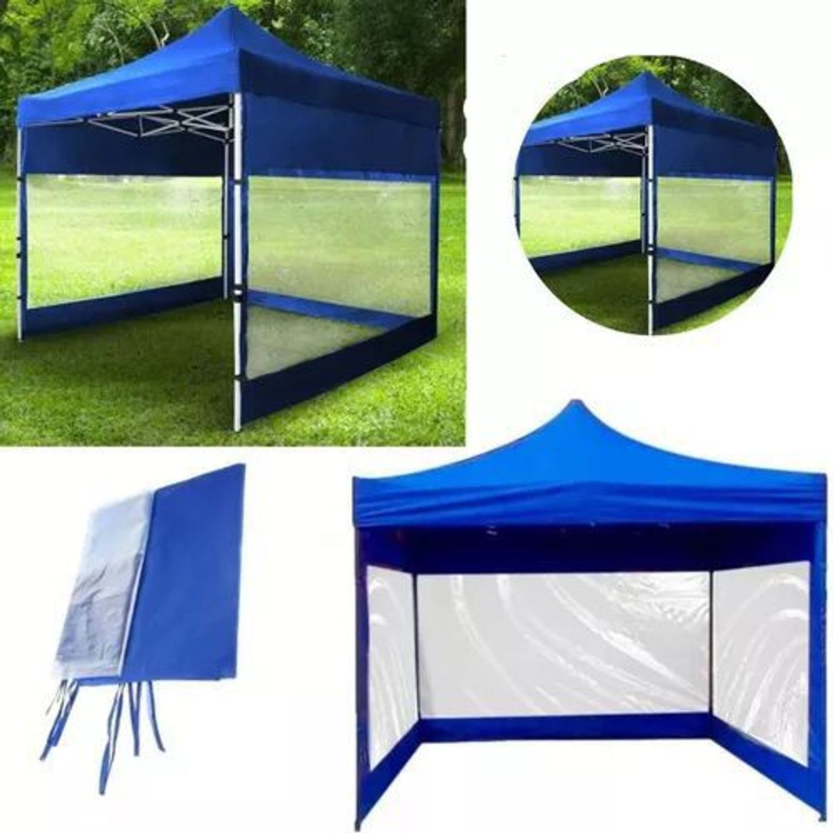 PLASTIC - Lateral Pared Impermeable Transparente Toldo 3x3 9mtrs