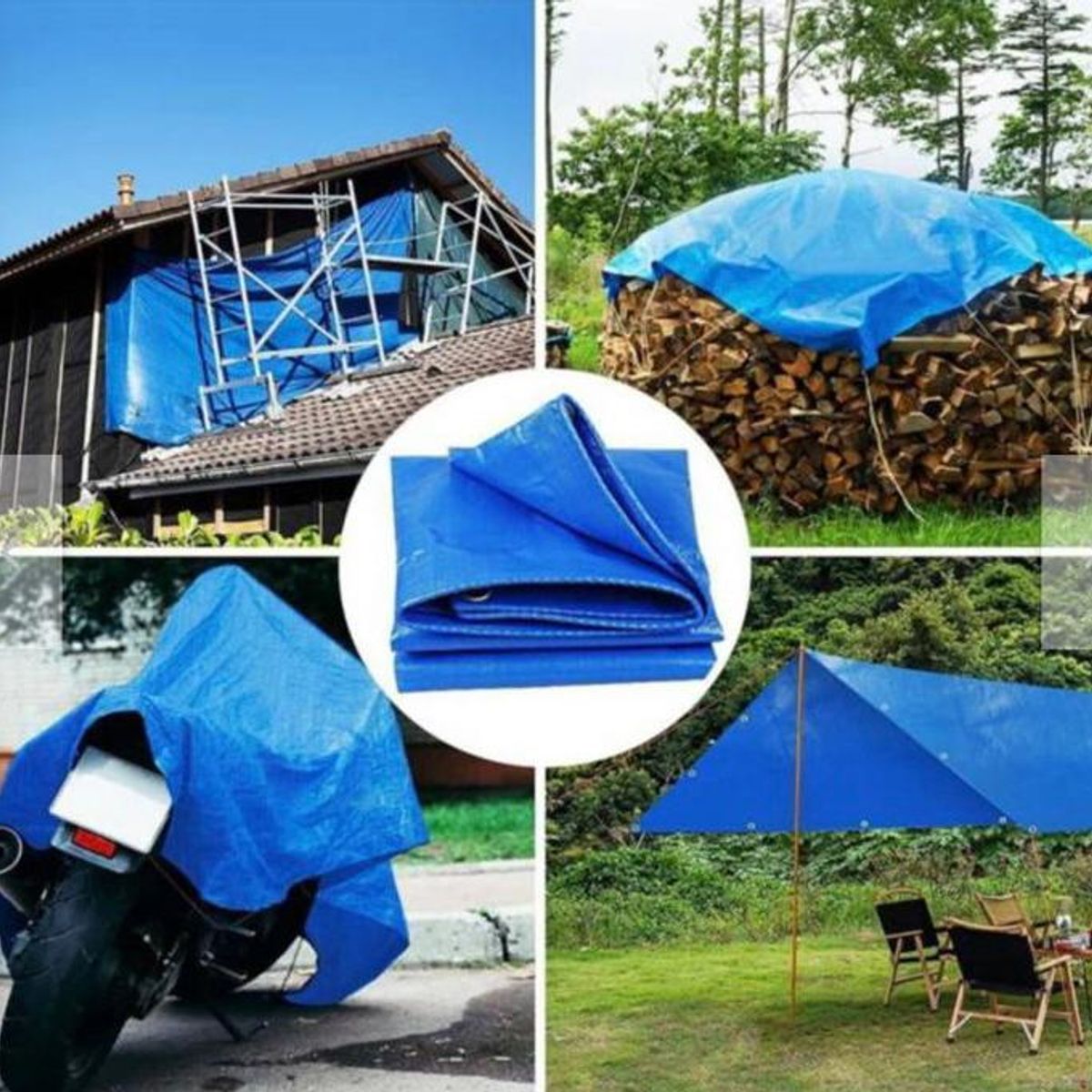 PLASTIC - Carpa Toldo Lona Impermeable Cubre Autos Cobertor 4x5 Mts