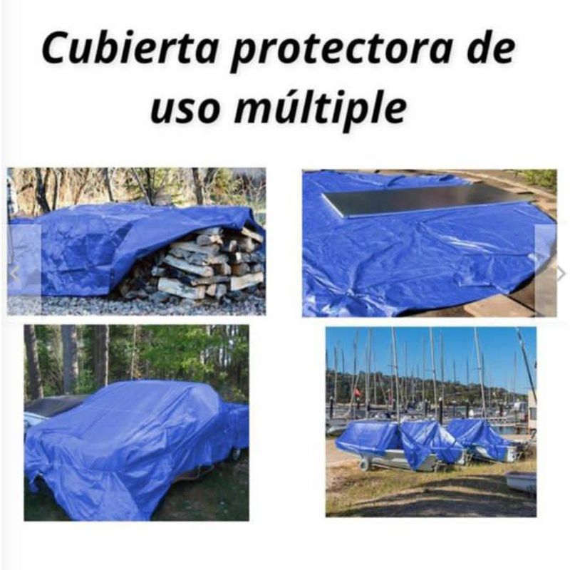 PLASTIC - Lona Impermeable Multiuso 9x12 M Con Ojetillos Reforzados
