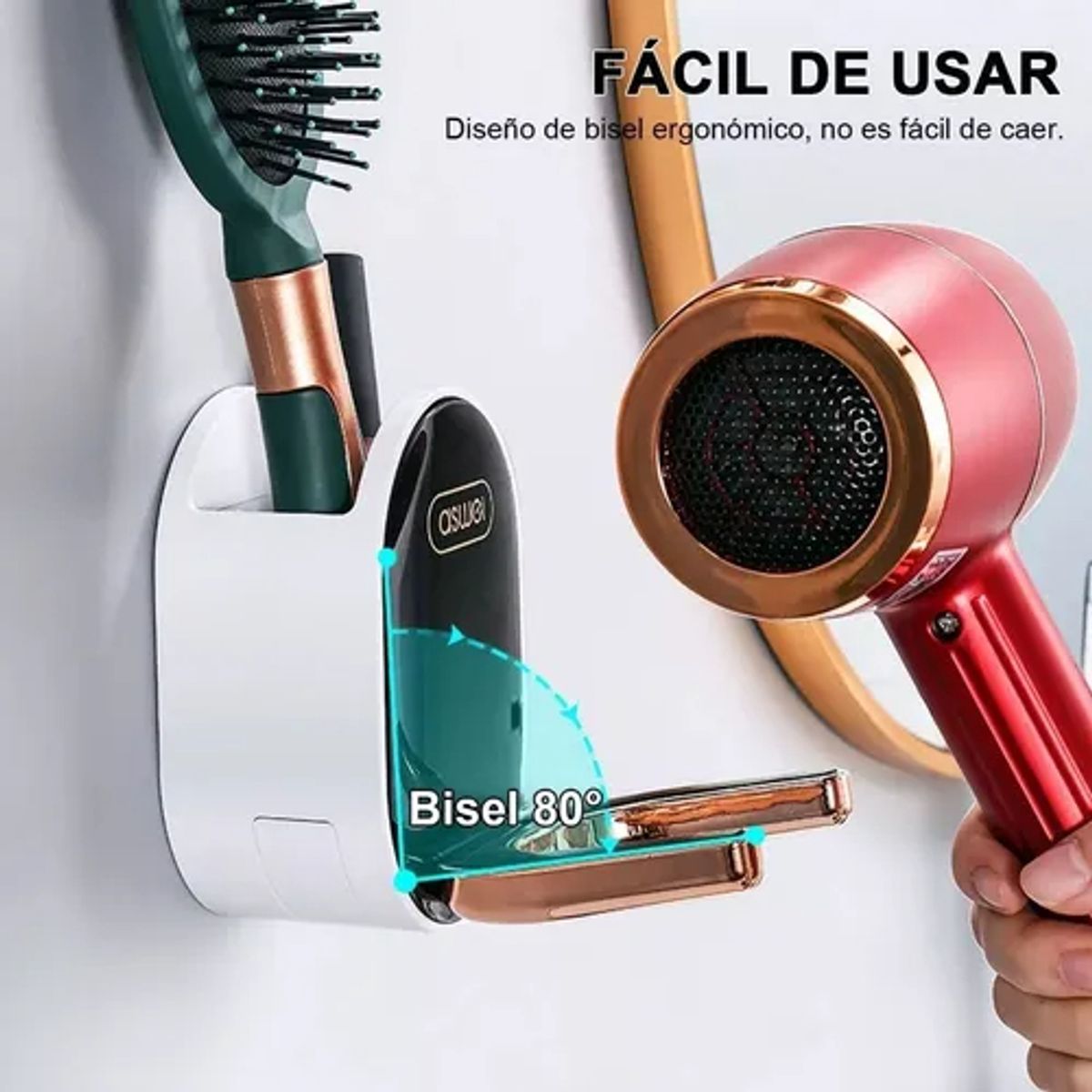 EDWINAYY - Soporte Para Ba?o Secador De Pelo Porta Cepillos Estante