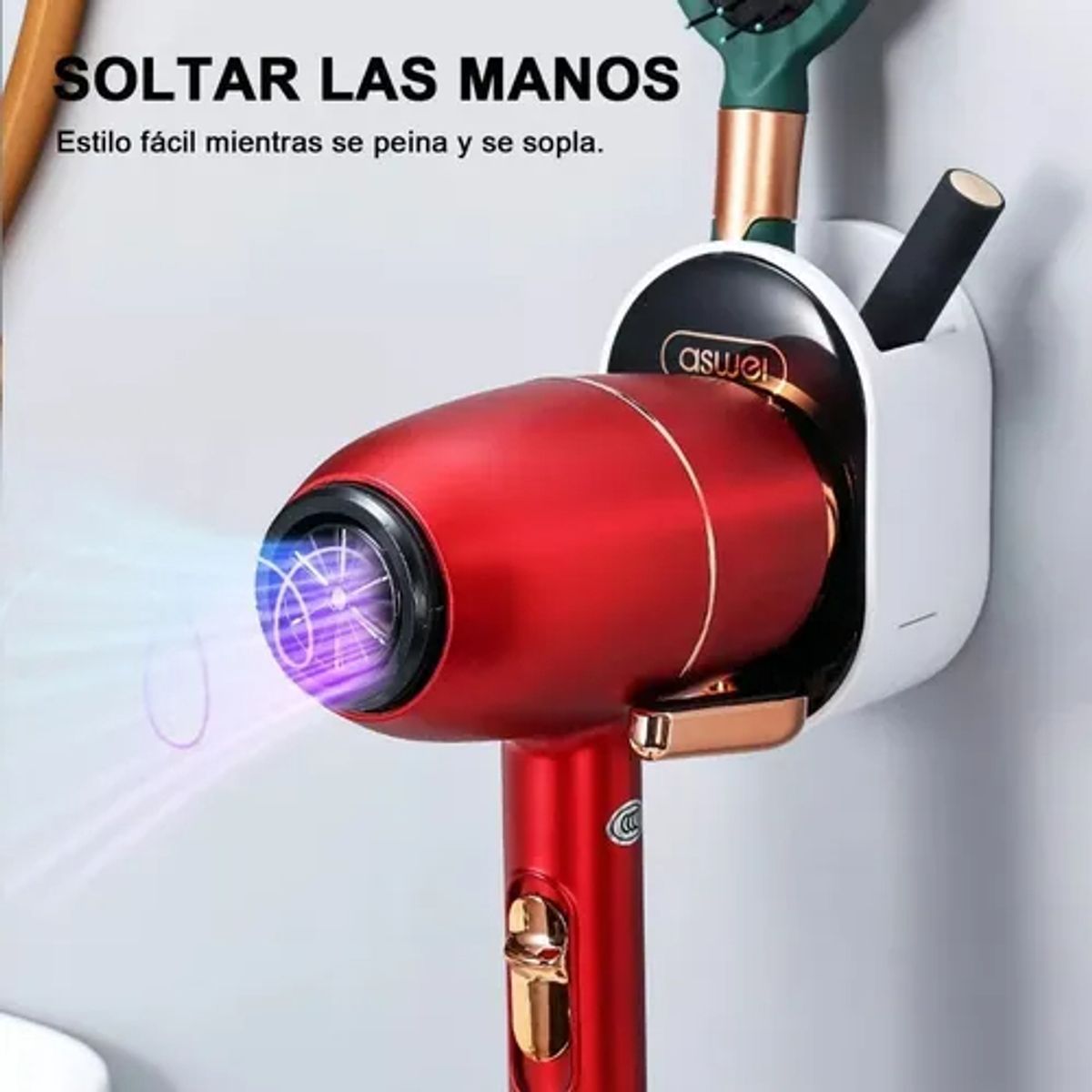 EDWINAYY - Soporte Para Ba?o Secador De Pelo Porta Cepillos Estante