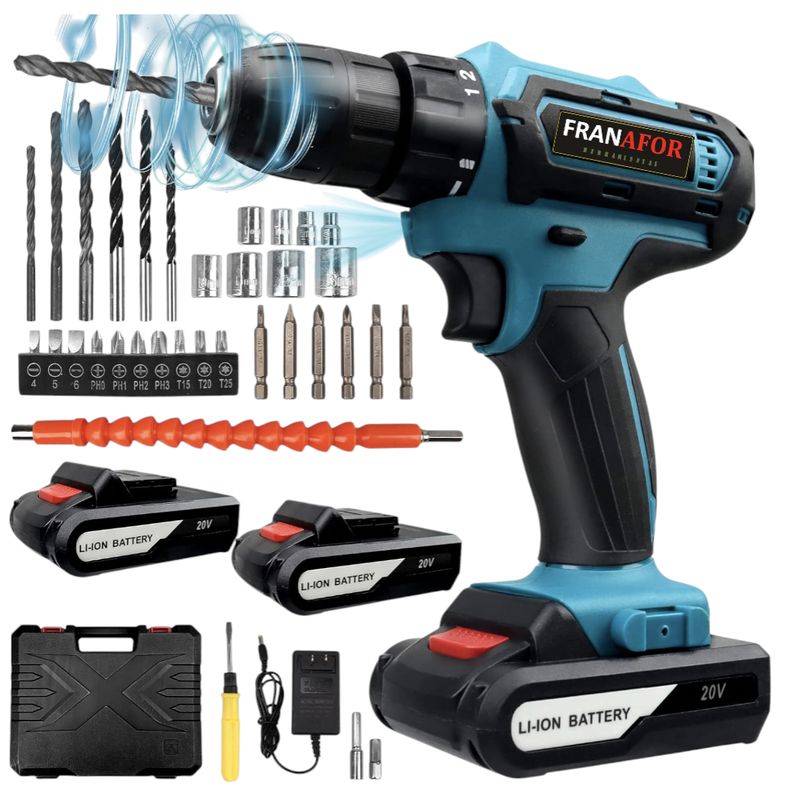 FRANAFOR - Taladro Inalambrico Atornillador Destornillador + Accesorios