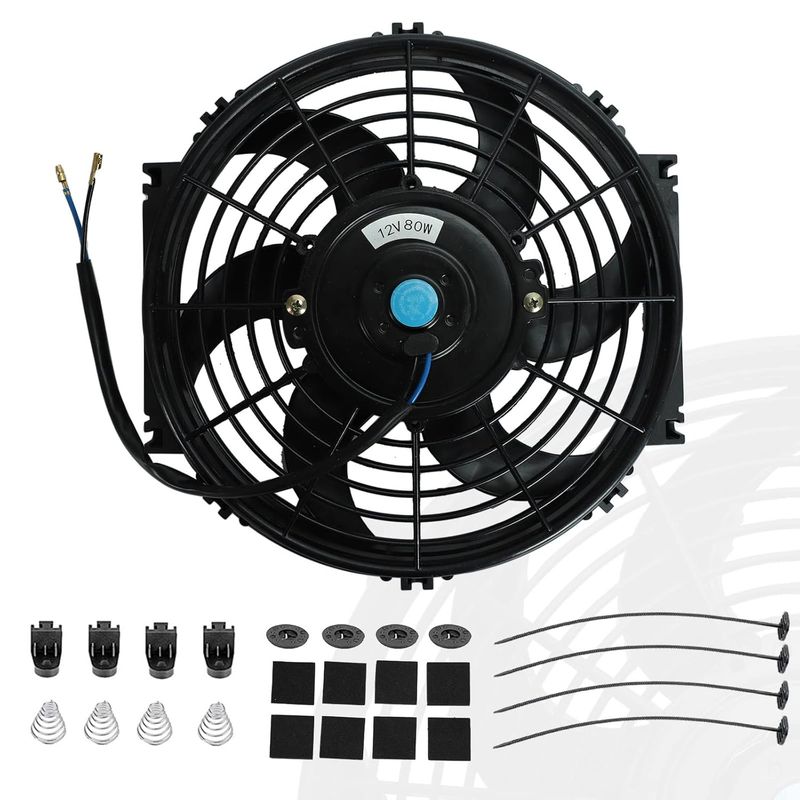 KUANGYE - Electro Ventilador Universal De 10 Pulgadas 12 Volts