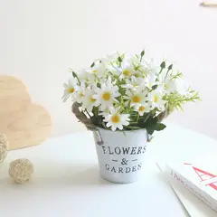 EDWINAYY - Planta Artificial Margaritas Con Macetero Para Hogar Decorar