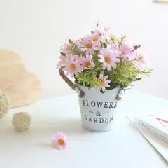 EDWINAYY - Planta Artificial Margaritas Con Macetero Para Hogar Decorar