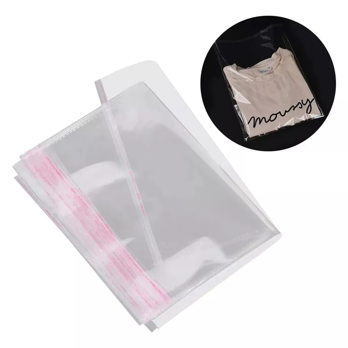 KUANGYE - Bolsa Tipo Celofán Cierre Con Adhesivo 35x45 Cm 100 Unidades