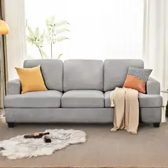 ELEMENT DESIGN - Sofá 3 Cuerpos Catalina en Tela Chenille Gris