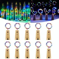 EDWINAYY - Pack10 Luz Hada 3mts Multicolor Para Decoración Luces Corcho
