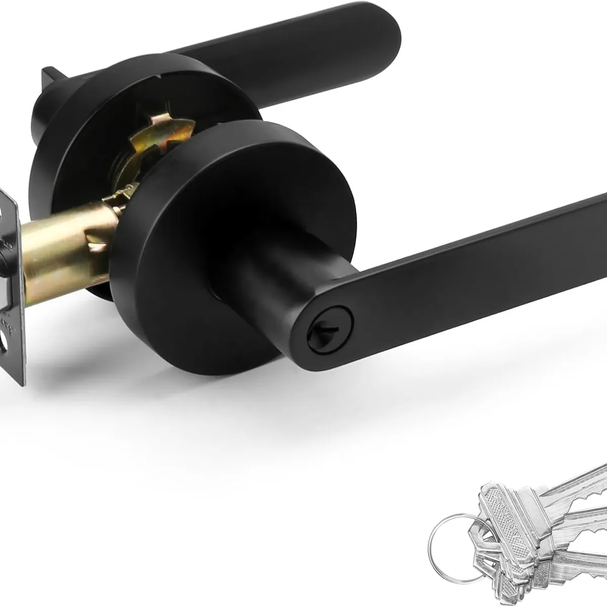 KUANGYE - Cerradura Chapa Manija Para Puerta Recamara Negro