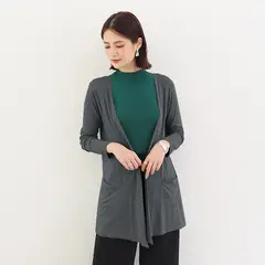 EDWINAYY - Tapado Longitud Media Algodón Con Bolsillos Cárdigans Mujer
