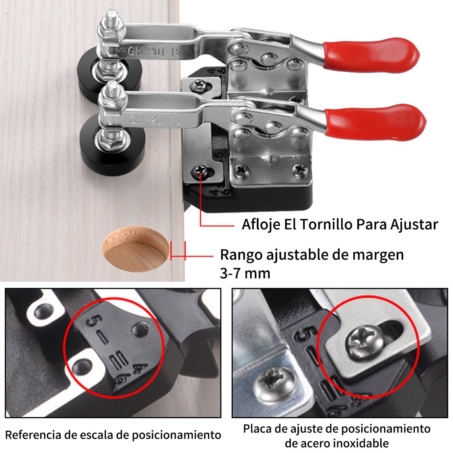 Plantilla De Perforación Para Bisagras De 35 Mm - Herramienta De Guía Con Broca Y Abrazaderas, Ideal Para Muebles Y Puertas