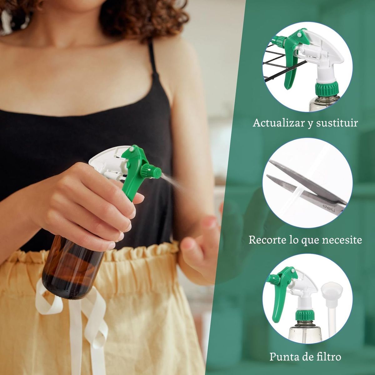 GENERICO - 8pc Boquillas De Repuesto Para Pulverizador De Gatillo-Verde