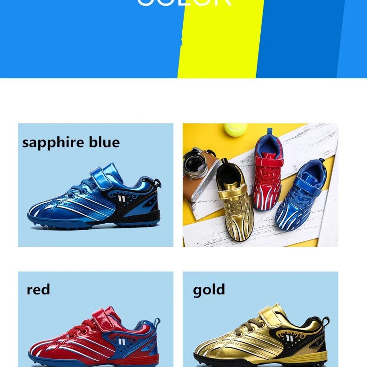 DANWEILE - Zapatillas de fútbol ligeras y antideslizantes para niños - Rojo