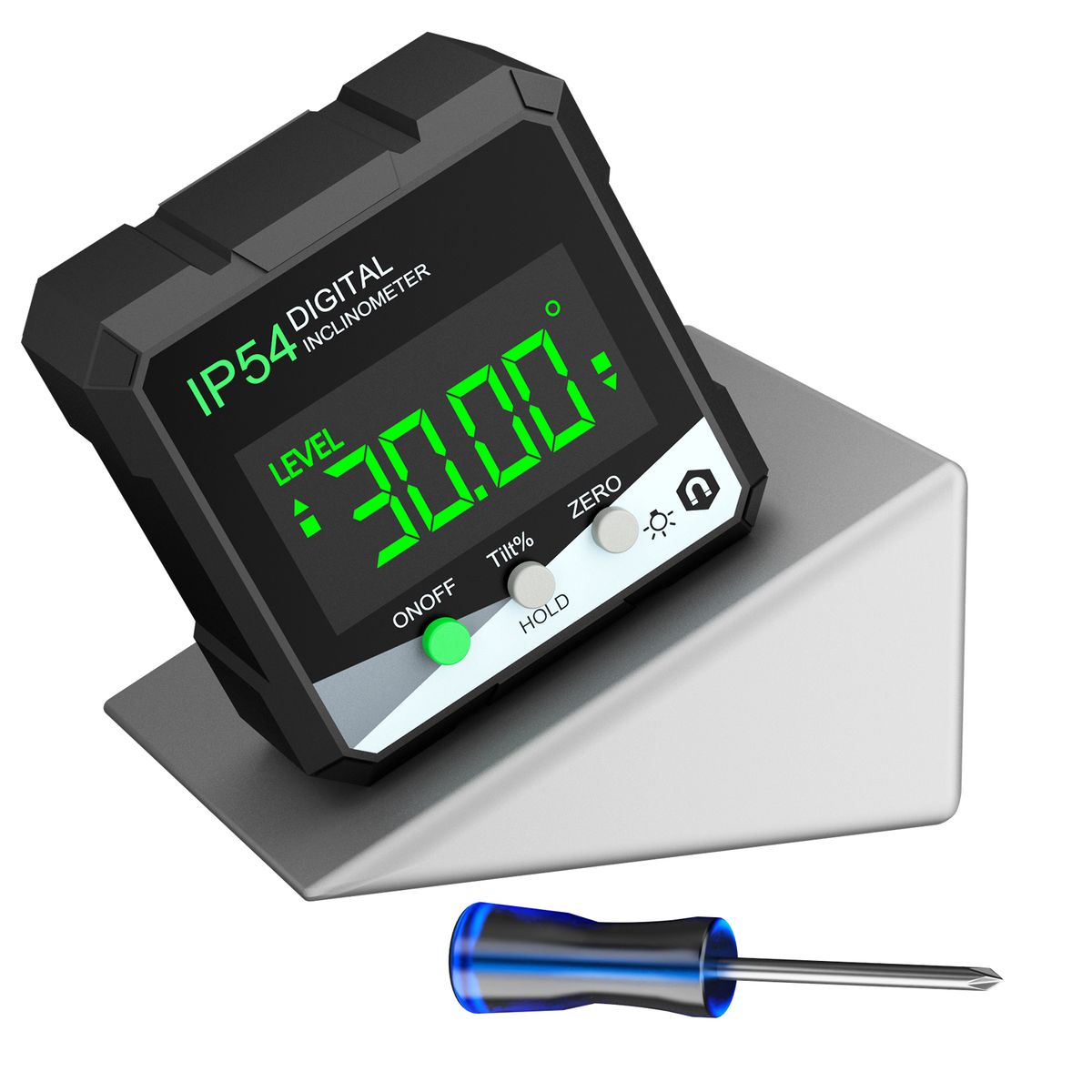 AIZO - Nivel Digital 2 en 1Medidor de Inclinación y Ángulos con Pantalla LCD