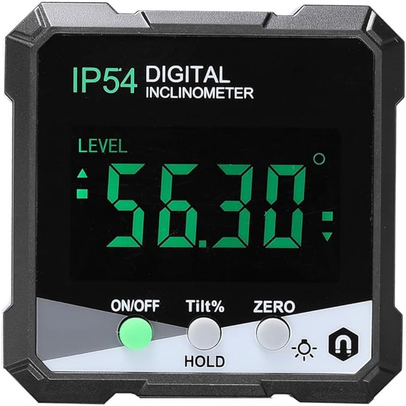 AIZO - Nivel Digital 2 en 1Medidor de Inclinación y Ángulos con Pantalla LCD